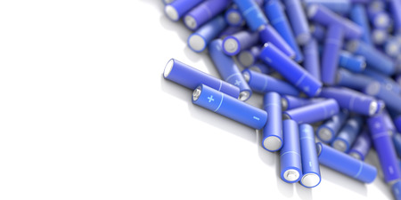 Infinite alkaline batteries on a plane, original 3d renderingの写真素材