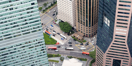 Panoramic aerial view of Singapore, Asiaのeditorial素材