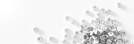 Infinite social media infinite icons 3d rendering backgroundの写真素材