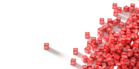 Infinite discount symbols on blocks, 3d rendering backgroundの写真素材