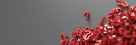 Infinite question marks, original 3d illustration
