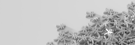 Infinite yen symbols on a plane, 3d illustration with horizontal banner formatの写真素材