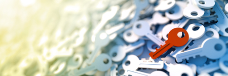 Infinite 3d rendering  keys background, security and accessibility conceptsの写真素材