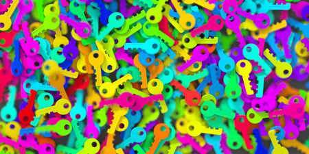 Infinite 3d keys background, security and accessibility conceptsの写真素材