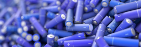 Infinite alkaline batteries on a plane, original 3d rendering