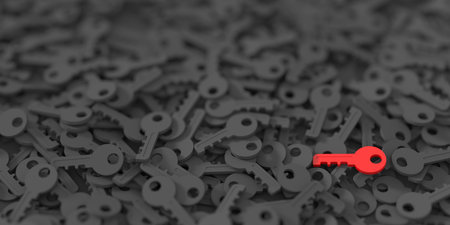 Infinite 3d keys background, security and accessibility concepts