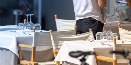 Old style traditional Italian trattoria restaurantの写真素材