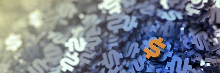 Dollar sign background 3d rendering, abstract financial and banking conceptの写真素材