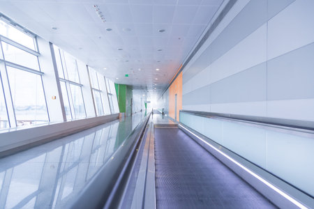 Empty interiors at the airport gate, modern futuristic architectureの写真素材