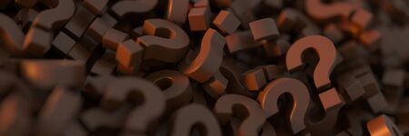 Infinite chocolate question marks, original 3d renderingの写真素材