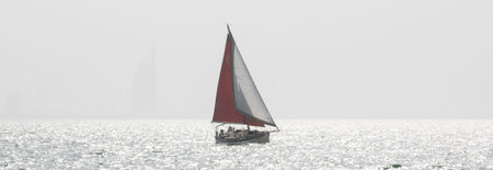 Offshore sailing in Dubaiの写真素材