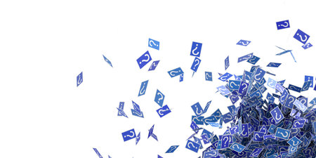 Infinite question marks cards, original 3d renderingの写真素材