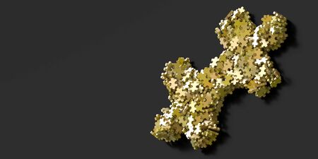 Jigsaw background, teamwork and strategy concepts, original 3d renderingの写真素材