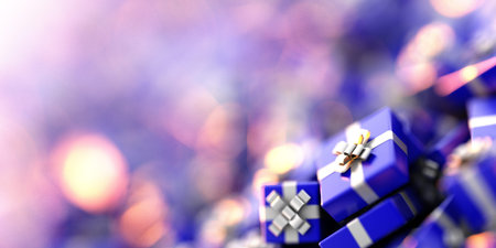 Infinite gift boxes 3d rendering backgroundの写真素材