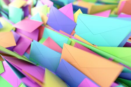 Infinite mail envelopes, 3d rendering backgroundの写真素材