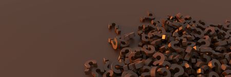 Infinite chocolate question marks, original 3d renderingの写真素材