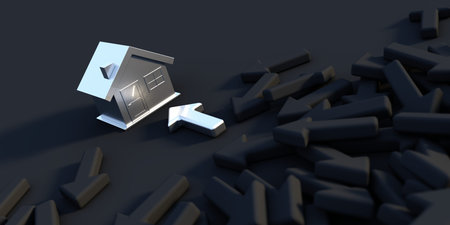 Home property conceptual background, 3d rendering