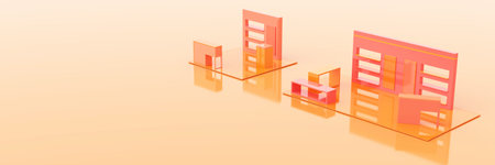 Empty exhibition kiosk, with copy space. Original 3d rendering project