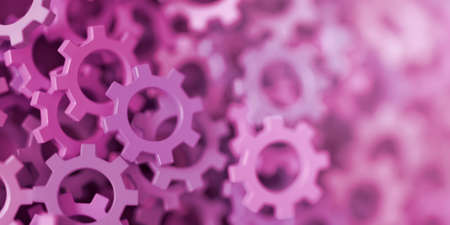 Infinite gears background, 3d rendering background, teamwork and business conceptsの写真素材
