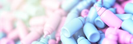 Infinite baby bottles background, original 3d renderingの写真素材