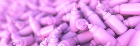 Infinite baby bottles background, original 3d renderingの写真素材