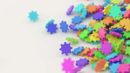 Infinite gears background, 3d rendering background, teamwork and business conceptsの写真素材