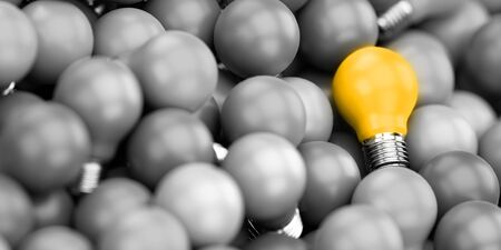 Infinite bulbs background, 3d renderingの写真素材