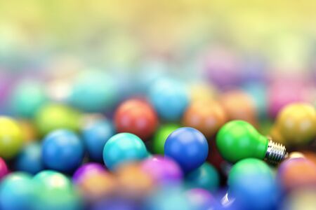 Infinite bulbs background, 3d renderingの写真素材