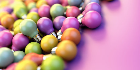 Infinite bulbs background, 3d renderingの写真素材