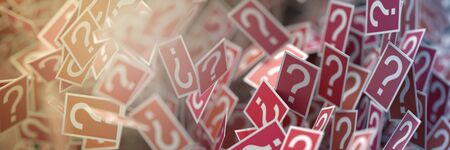 Infinite question marks red cards, original 3d renderingの写真素材