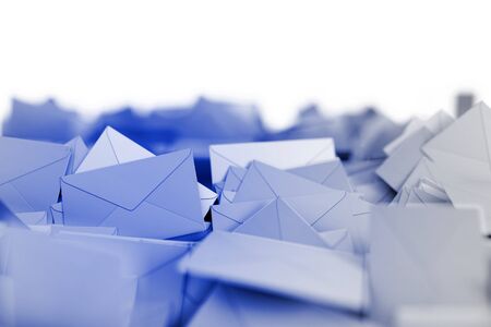 Infinite mail envelopes, 3d rendering backgroundの写真素材