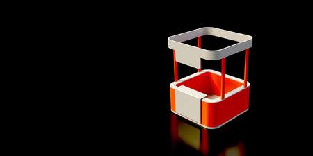Modern commercial kiosk, original 3d rendering