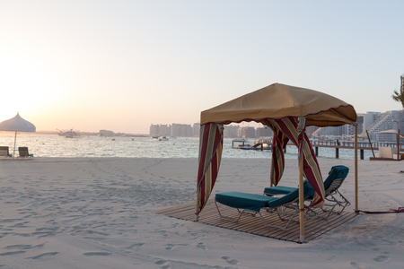 Luxurious gazebo on the beachの写真素材