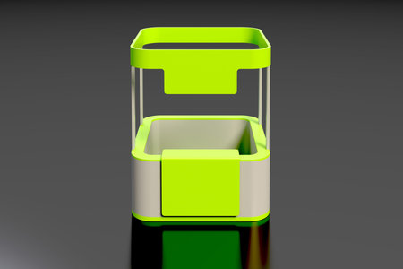 Modern commercial kiosk, original 3d rendering