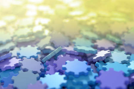 Infinite gears background, 3d rendering background, teamwork and business conceptsの写真素材