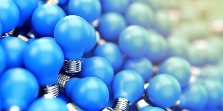 Infinite bulbs background, 3d renderingの写真素材