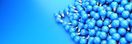 Infinite bulbs background, 3d renderingの写真素材