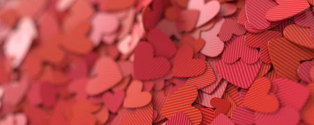 Infinite hearts background, original 3d rendering, love themeの写真素材