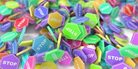 Infinite stop signs, original 3d renderingの写真素材