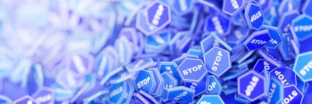 Infinite stop signs, original 3d renderingの写真素材