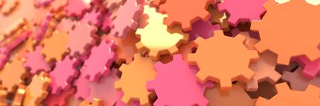Infinite gears background, 3d rendering background, teamwork and business conceptsの写真素材