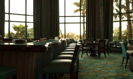 Classy and elegant bar counterのeditorial素材