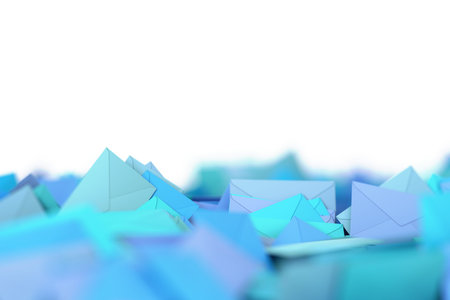 Infinite mail envelopes, 3d rendering background
