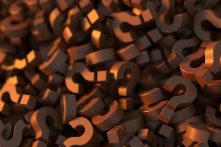 Infinite chocolate question marks, original 3d renderingの写真素材