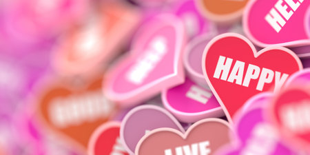 Infinite hearts background, original 3d rendering, love themeの写真素材