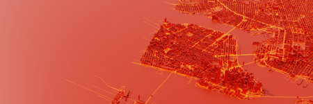 Techno mega city; urban and futuristic technology concepts, original 3d renderingの写真素材