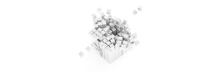 Exploding cubes, original 3d renderingの写真素材