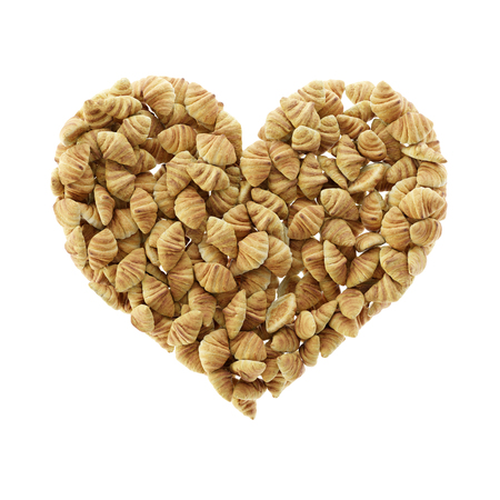 Croissant heart shape, ultra realistic 3d renderingの写真素材