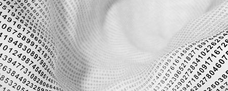 Infinite random numbers 3d rendering, original background, technology and science concepts
