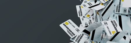 Infinite credit cards abstract background, finance and global payments concept, original 3d rendering illustrationの写真素材